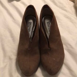 Tan suede ankle booties - gently worn
